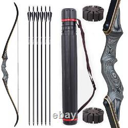 50lb 60in Archery Hunting Bow Arrows Set Adult Black Hunter Takedown Recurve Bow