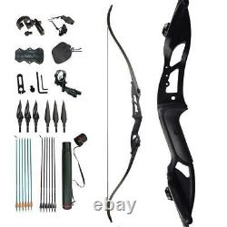 50lb Archery Recurve Bow Kit Longbow Set 56 Right Hand Adult Hunting Sport