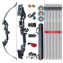 50lb Archery Takedown Recurve Bow Kit 51 Right Hand 12x Arrows Adult Hunting