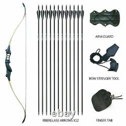 50lb Takedown Archery Recurve Bow Kit Hunting Arrows Set Right Hand Adult