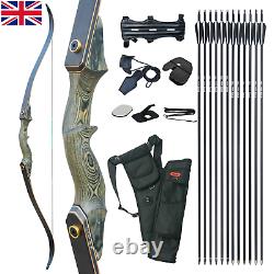50lb Takedown Recurve Bow Set Right Hand Bow Hunting Practice Longbow Accessary