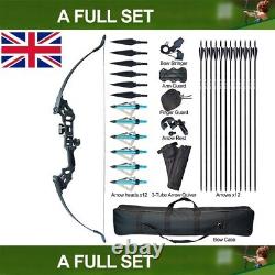 50lbs 51'' Recurve Bow Arrows Archery Takedown Bow Set RH Hunting Training