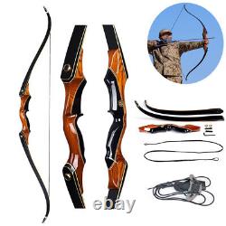 50lbs 58 Archery Takedown Recurve Bow Laminated Limb Wooden Bow Hunting Target