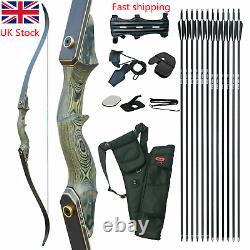 50lbs 60 Takedown Recurve Wood Bow Set 31in F iberglass Arrow Hunting Archery