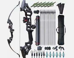 50lbs Archery 51'' Bow and Arrows Takedown Recurve Bow Set RH Hunting Training