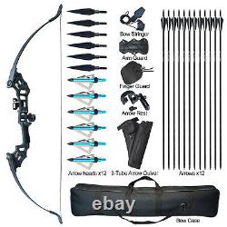 50lbs Archery 51 Takedown Recurve Bow Kit Longbow Set Arrows Right Hand Adult