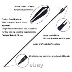 50lbs ArcheryTakedown Recurve Bow Set 12x Arrow Target Practice Right Hand Adult