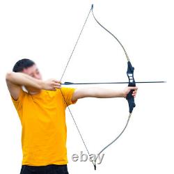 50lbs Recurve Bow Set 52 Hunting Bow Arrows Outdoor Archery Starters Practice