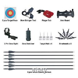 51 Hunting Bow and Arrow Archery Set for Adults 30 lbs Aluminum Magnesium Alloy