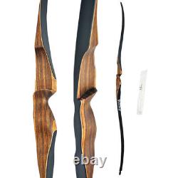 52 Archery Longbow 10-30lbs Recurve Bow Wooden Horsebow Traditional One Piece