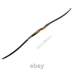 52 Archery Longbow Traditional Wooden 10-30lbs Recurve Practice Bow Hunting