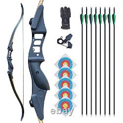 52 Takedown Recurve Bow Kit 40lbs Archery Carbon Arrows Adult Hunting Shot RH