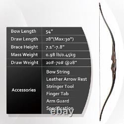 54 20-70lbs Archery Handmade Traditional Laminated Long Bow Hunting Target