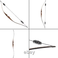 54 Archery Traditional Recurve Bow Wood Longbow Hunting Target 6x Feather Arrow