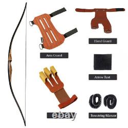 54 Laminated Archery Traditional Recurve Bow Set for Right Hand, 20/25/30/35lbs