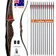 54 Traditional Longbow Archery Recurve Bow Longbow & 12pc Arrows Hunting Target
