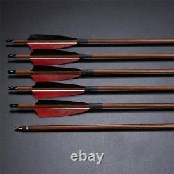 5420-70lb Wooden Bow Traditional Archery Longbow Natural feathers Hunting Set