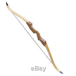 55lbs 60 Archery Recurve Bow Hunting Target Longbow Right Hand Laminated Limbs