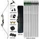 55lbs Archery Recurve Bow Set Takedown Hunting Target 12X Fiberglass Arrows USA