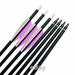 56 Archery Recurve Bow Set Takedown Carbon Arrows Hunting Shooting 30-50lbs