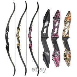 56 Archery Takedown Recurve Bow Carbon Arrows Set 30-50lbs Target Hunting Shoot