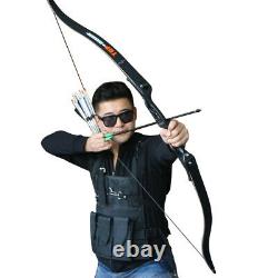 56 Archery Takedown Recurve Bow RH Carbon Arrows Set Hunting & Target 30-50lbs