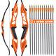 56 in Archery Takedown Recurve Bow & 12pcs Carbon Arrows for Target Hunting