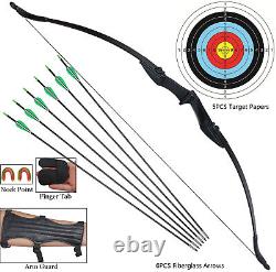57 Beginner Archery Takedown Recurve Bow and Arrow Set RH/LH for Hunting Target
