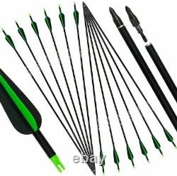 57'' Recurve Bow Mixed Carbon Arrows Set Hunting Archery Right Handed Target