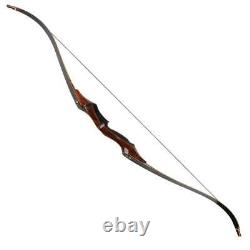 58'' Archery Hunting Longbow Takedown Recurve Bow Laminated Limbs Adult 35-55lb
