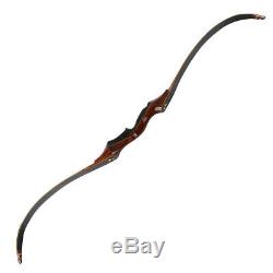 58'' Archery Takedown Recurve Bow Hunting Wooden Longbow Right Hand 35-55lbs