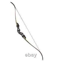 58'' Recurve Bow Arrow Set 15'' Aluminum Riser 20-55lbs Bamboo Core Archery Hunt
