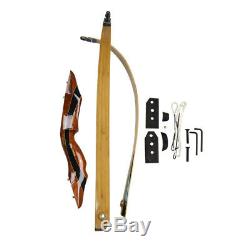 58'' Recurve Bow Wooden Takedown 25-55lbs Archery Right Hand Hunting Shooting