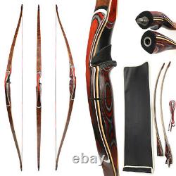 58'' Traditional Bow Longbow Takedown 20-55lbs Horsebow Archery Hunting Target