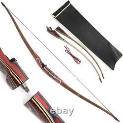 58'' Traditional Longbow Triangle Bow 20-55lbs Horsebow Archery Bamboo Core Hunt