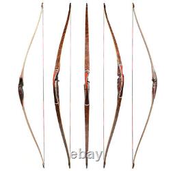 58'' Traditional Longbow Triangle Bow 20-55lbs Horsebow Archery Bamboo Core Hunt