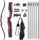 59'' Wooden Hunting Longbow Archery Takedown Recurve Bow and Arrow, Quiver Set