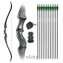 60 30-60lb Archery Takedown Recurve Bow Kit Arrows Hunting Target Adult Right