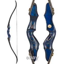 60 Archery 25-50lb Takedown Wooden Recurve Bow for Adult Hunting Shoot Target