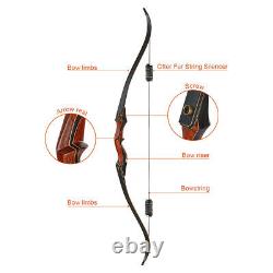 60 Archery Hunting Takedown Recurve Bow & Arrows with Bow Stringer Set 30-30lbs