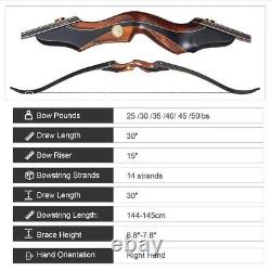 60 Archery Hunting Takedown Wooden Riser Recurve Bow and Arrow, Bow Case Set