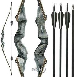60 Archery Longbow Takedown 40lbs Hunting Recurve Bow RH Bamboo Core Limbs