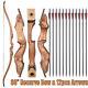 60'' Archery Recurve Bow & 12pcs Carbon Arrows for Adult Hunting Target Practice