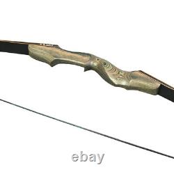 60'' Archery Recurve Bow Set Wooden Takedown 30-60lbs Hunting Shooting Target