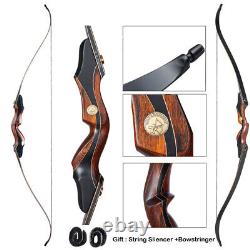 60 Archery Recurve Bow Wooden Riser Carbon Arrows Bow Bag for Target Hunting