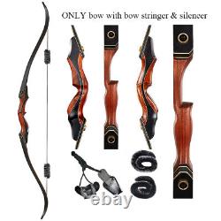 60 Archery Recurve Bow Wooden Riser Carbon Arrows Bow Bag for Target Hunting