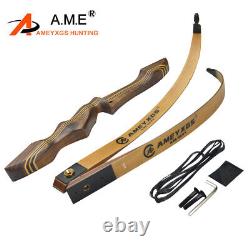 60 Archery Recurve Bow Wooden Takedown 20-55lbs 21 Handle Riser Hunting Bow