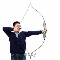 60 Archery Right Hand Hunting Longbow Takedown Recurve Bow Set UK 50lbs