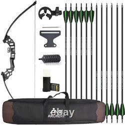 60 Archery Straight Bow Takedown 30-40lbs Recurve Bow Aluminum Hunting Fishing