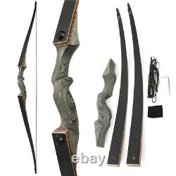 60'' Archery Takedown Longbow 20-60lbs Limbs Wooden Riser Hunting Target RH LH